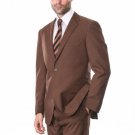 Mens 2 Piece 2 Button Super 150'S Extra Fine Coco Tone On Tone Stripe Suit