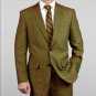 Elegant, Natural & Light Weight 2-Btn Notch Lapel Real Linen Suit Spring/Summer Olive