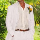 Men'S 100% Linen Suit In White