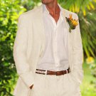 Men'S 100% Linen Suit In Off White