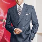 Navy Blue Pinstripe Double Breatsed