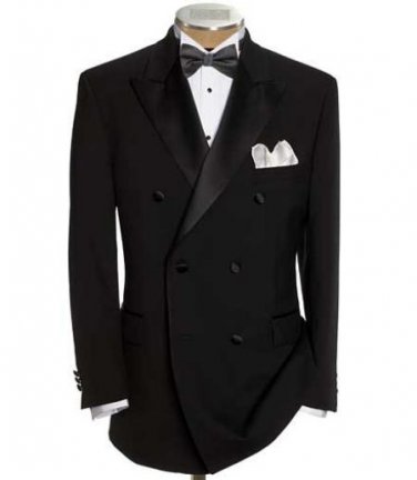 Black Double Breasted Tuxedo Jacket + Pants