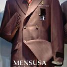 Luxurious Real 100% Premeier Quality Italian Fabric Design Dark Brown Pinstripe Suit Wool