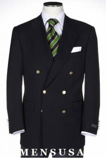 T Quality Solid Black Double Breasted Blazer With Best Cut & Fabric Mens Suit