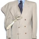 High Quality Double Back Vent Double Breasted Worsted Vergin Wool Dark Cofee~Tan~Beige Suit