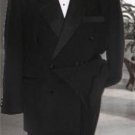 Double Breasted Mens Black Tuxedo Super 150'S French Cut 6 On 2 Button Closer Style Jack
