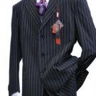 Light Weight Beautiful Velvet Black & Bold With Pinstripe Single Breasted Suit