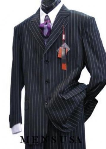 Light Weight Beautiful Velvet Black & Bold With Pinstripe Single Breasted Suit