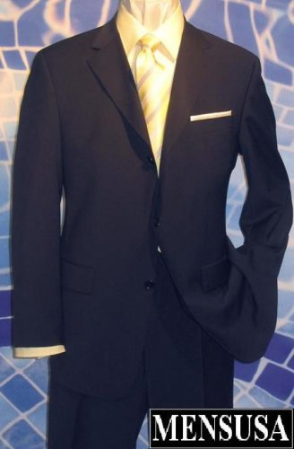 Superior Navy Blue Light Weight Premeier Quality Italian Fabric Super 120'S Wool Men Business Suit