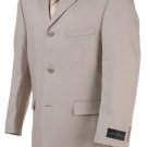 Tan~Beige~Light Taupe~Sand Wool Blend Polyester Summer Suit