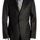 Famous Black Tone On Tone Shadow Pinstripe Super 120'S Wool Suits