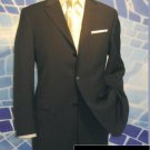 Solid Black 3 Button Very Light Soft Wool Super 120'S Wool