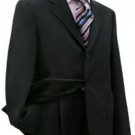 Movie Suit, Dark Black Double Vent 3 Button Suit Made From Amazing Quality Super 130'S Wool Suit