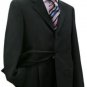 Movie Suit, Dark Black Double Vent 3 Button Suit Made From Amazing Quality Super 130'S Wool Suit