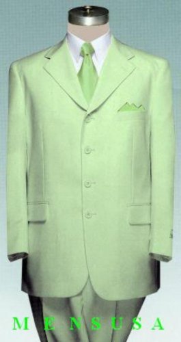 Mens Light Faded Mint Green Suit Poly Blend Light Weight All Year Round