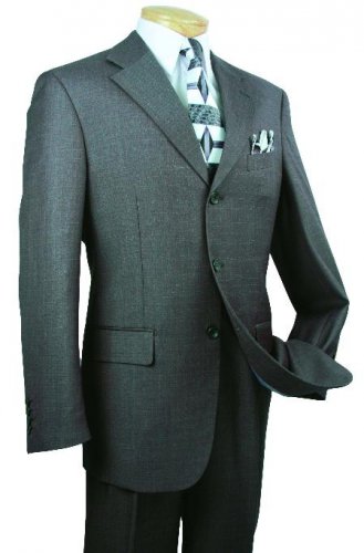 Men'S Single Breasted 3 Button Charcoal Suit