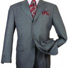 Men'S Gray Single Breasted 3 Button Suit