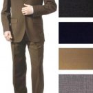 Premeier Quality Italian Fabric Flat Front Pants 100% Wool Super 140'S 3 Buttons Mens Dress Suits