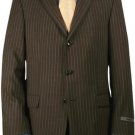 Brwon Pinstripe Super 140'S Wool 3 Buttons Mens Premeier Quality Italian Fabric Suit