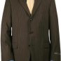 Brwon Pinstripe Super 140'S Wool 3 Buttons Mens Premeier Quality Italian Fabric Suit