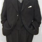 Luxurious High End Umo Collezion  Men'S 3-Button Super 150'S Wool & Cashmere Solid Black