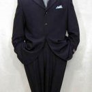 Darkest Navy Blue Wool 3 Buttons Style Premeier Quality Italian Fabric Men'S Suits Liquid Navy Blue