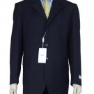 Men'S Dress Single Breasted Dark Navy Blue 3 Buttons Double Vent Super 150'S Suit