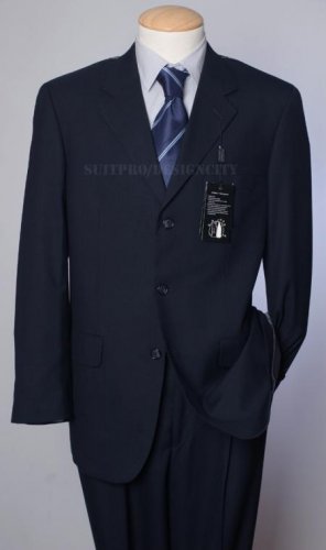 Mens Pick-Stitch Navy Suit- Super 150S Virgin Wool Developed By Nasa