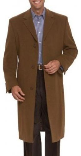 Stylish Classic Wool & Cashmere Single Breasted Overcoat Chestnut~Mocca~Tobacco