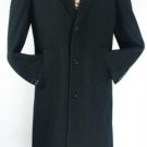 Men'S Black Fully Lined Wool Blend Top Coat