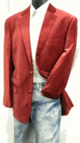 Mens 2 Button Mens Wine Velvet Blazer Coat