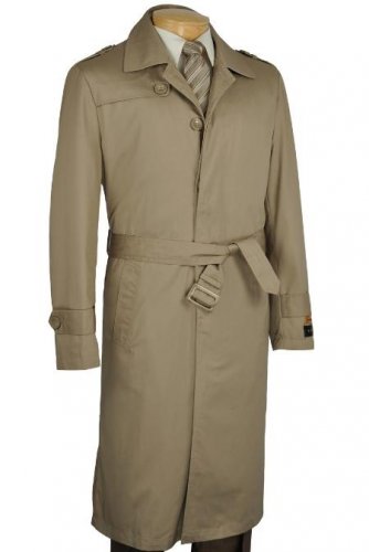 Khaki Single Breasted Trench Coat