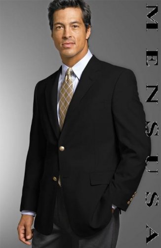 Year'Rounder 19-3 Mens 2 Button Texture Black Blaze Or Jacket With Brass Buttons