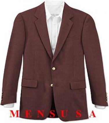Dark Burgundy 2 Button Front 4 On Sleeves  Fully Lined Metal Button (Men + Women)