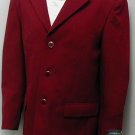 3 Button Mens Dress Blazer With Metal Buttons In Burgundy