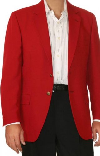 Red Two Button Blazer Wool Blend (Men + Women)