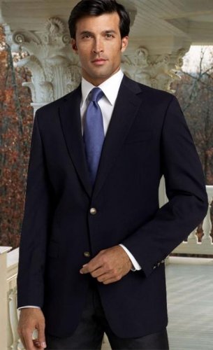 Classic Navy Blue Sport Coat 2 Button Hand Made One Of A Kind With Gold Button