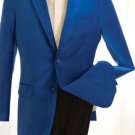 Mens Fashion 2 Button Velvet Jacket Royal Blue