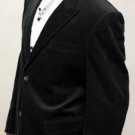Black Velvet Fabric Solid Sport Coat 2 Button With Back Vent Italian Made