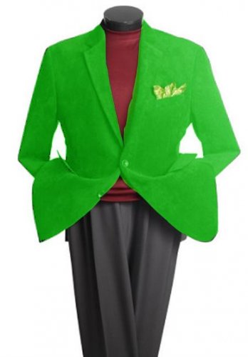 Men'S 2 Button Classic Cotton/Rayon Blazer Lime Green