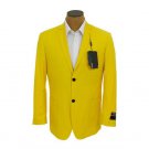 Mens Solid Bright Yellow Sport Coat Jacket Blazer