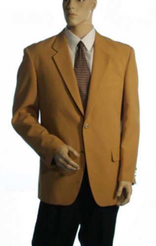 Single Breasted Available In 3 Button Style Jacket Solid Gold Blazer