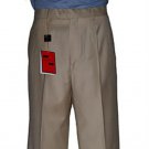 Men'S Camel Single-Pleat Wool Pants
