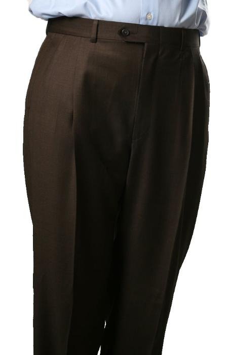 Brown Somerset Pleated Trouser
