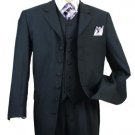 Classic Long Solid Black Fashion Zoot Suit