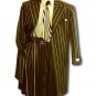 Men'S Black & Gold Pinstripe Dress 5 Button Fashion Zoot Suit