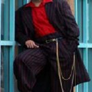 Men'S Black And Red Pinstripe Fashion Zoot Suit