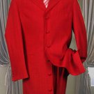 Men'S Metalic Hot Red Fashion Dress Zoot Suit 38 Inch Long