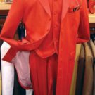 Men'S Hot Red 3 Piece Fashion Zoot Suit + Shirt + Tie + Vest Package