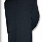 Distinctive Black Mandarin Collar  Bandded Collar Covered Button